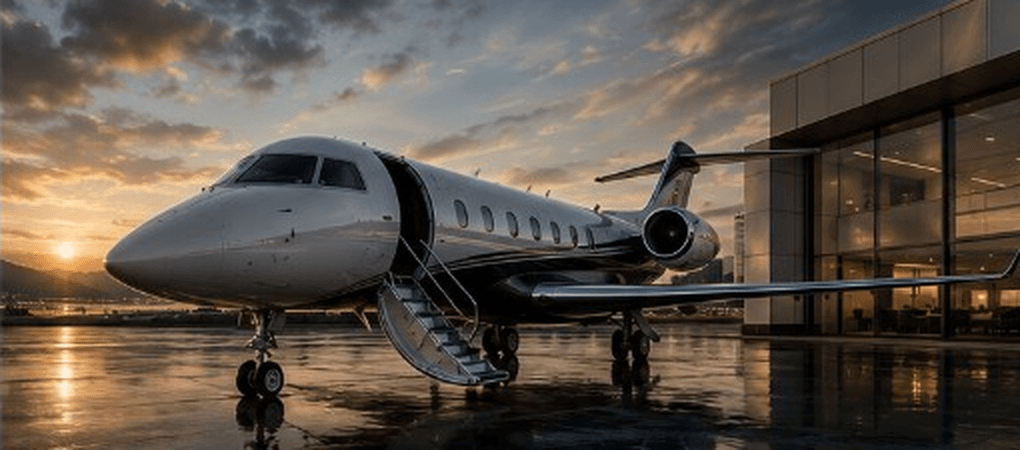 Jato executivo no tarmac